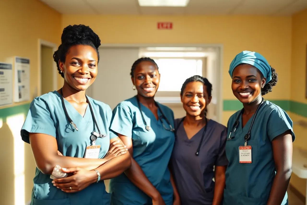 Ghanaian nurses smiling